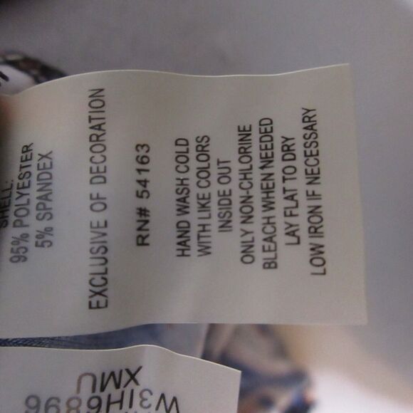 Calvin Klein Top Plus 2X Faux Wrap Abstract Print Buckle Party Career - Picture 6 of 11